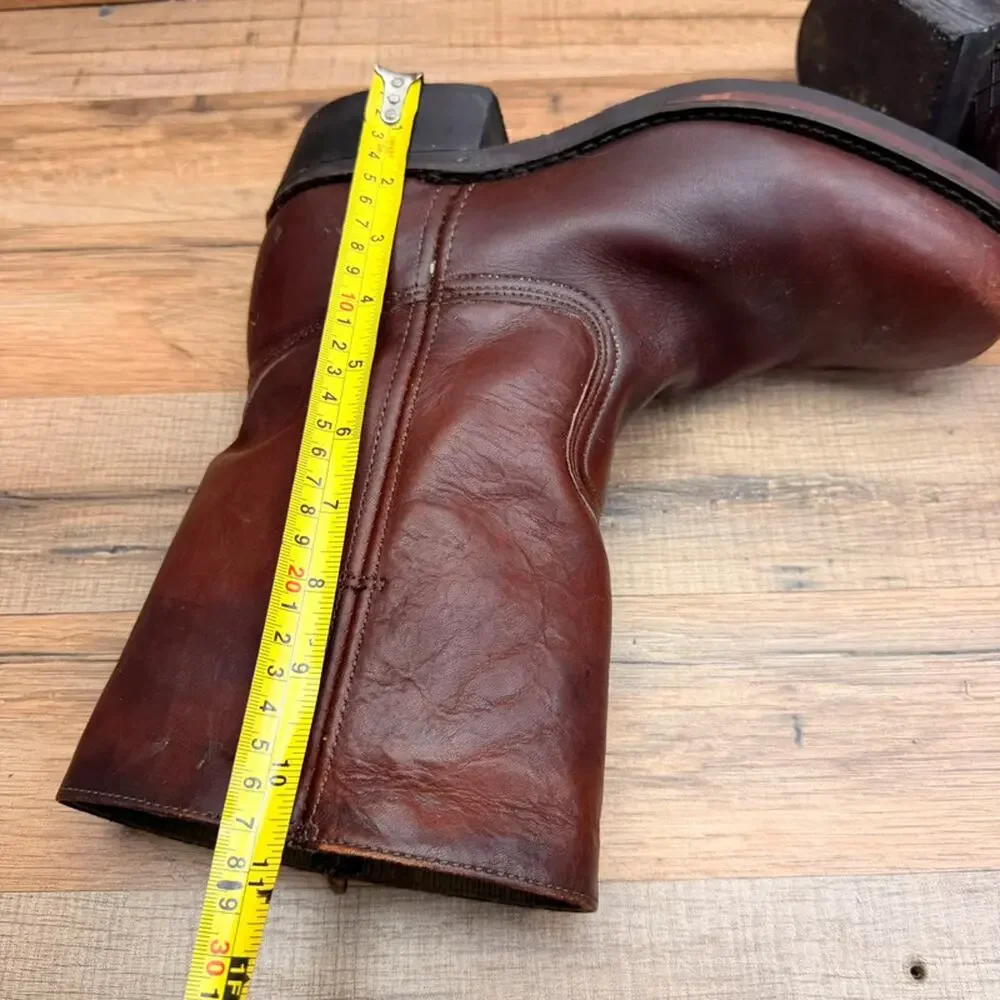 VTG Frye Campus Short Boots men 10M Red Oxblood Biker Square Toe